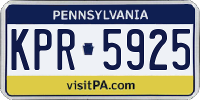 PA license plate KPR5925