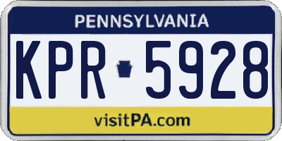 PA license plate KPR5928