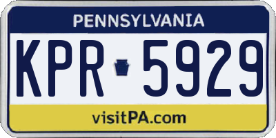PA license plate KPR5929