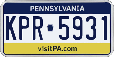 PA license plate KPR5931