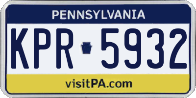 PA license plate KPR5932