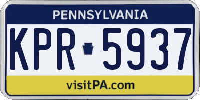 PA license plate KPR5937