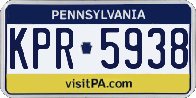 PA license plate KPR5938