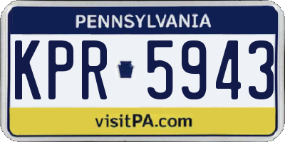 PA license plate KPR5943