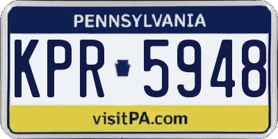 PA license plate KPR5948