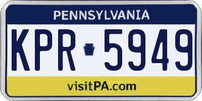 PA license plate KPR5949