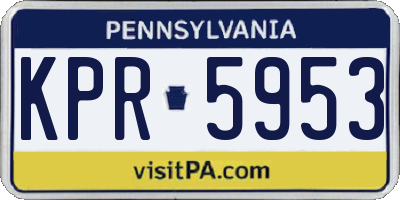 PA license plate KPR5953