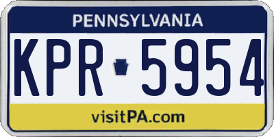 PA license plate KPR5954