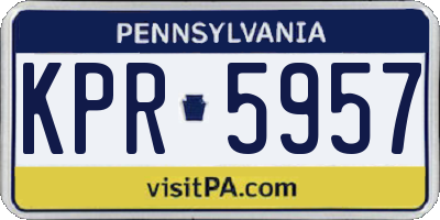 PA license plate KPR5957