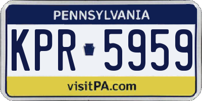 PA license plate KPR5959