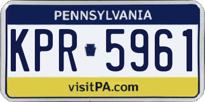 PA license plate KPR5961