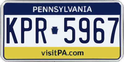 PA license plate KPR5967