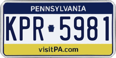 PA license plate KPR5981
