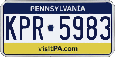 PA license plate KPR5983