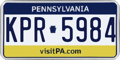 PA license plate KPR5984