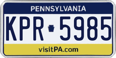 PA license plate KPR5985