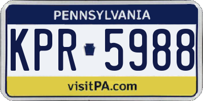 PA license plate KPR5988