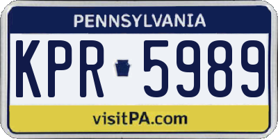 PA license plate KPR5989