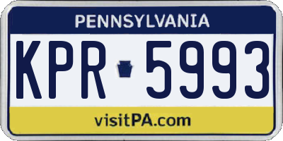 PA license plate KPR5993