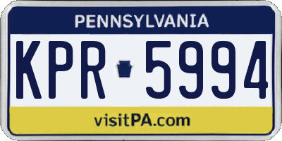 PA license plate KPR5994
