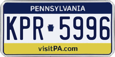 PA license plate KPR5996