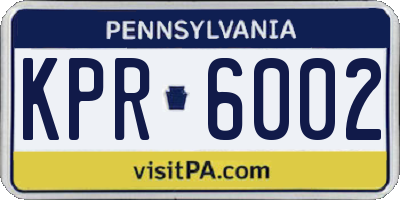 PA license plate KPR6002