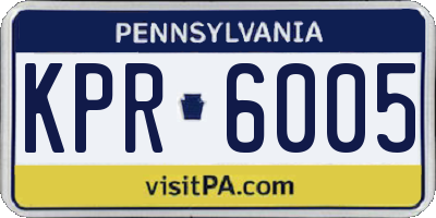 PA license plate KPR6005