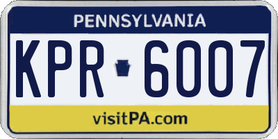 PA license plate KPR6007