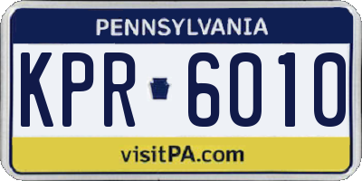 PA license plate KPR6010