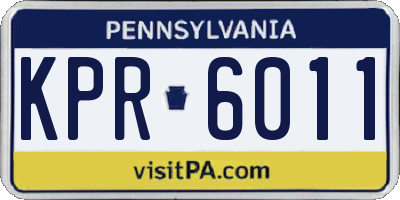 PA license plate KPR6011
