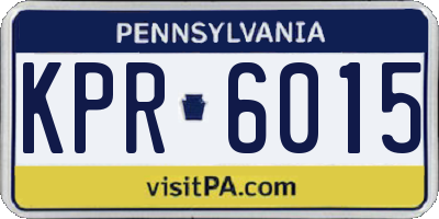 PA license plate KPR6015