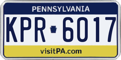 PA license plate KPR6017