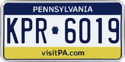 PA license plate KPR6019