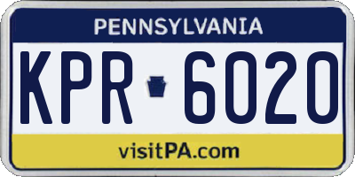 PA license plate KPR6020