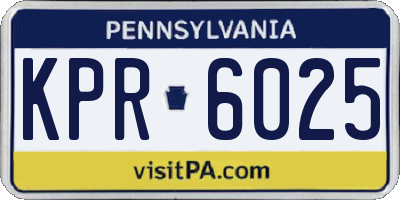 PA license plate KPR6025