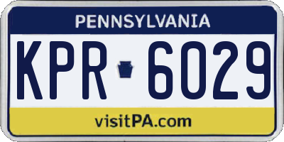 PA license plate KPR6029