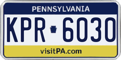PA license plate KPR6030