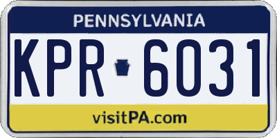 PA license plate KPR6031