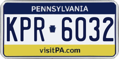 PA license plate KPR6032