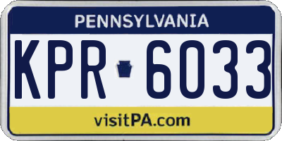 PA license plate KPR6033