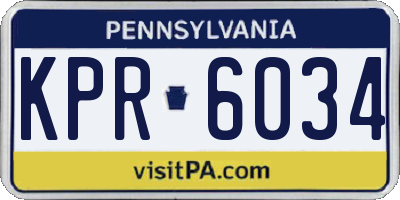PA license plate KPR6034