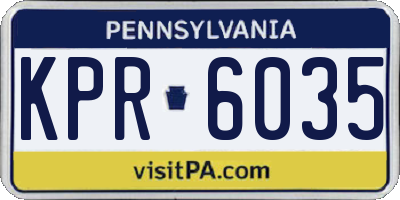 PA license plate KPR6035