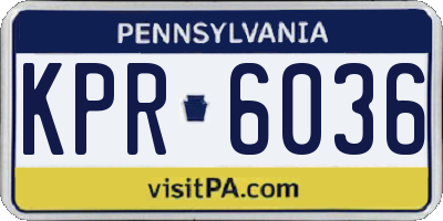 PA license plate KPR6036