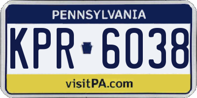 PA license plate KPR6038