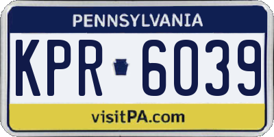 PA license plate KPR6039