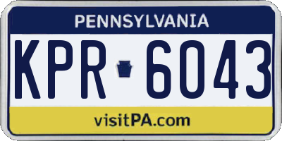PA license plate KPR6043