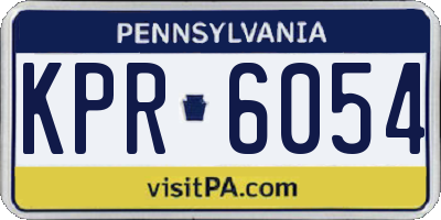 PA license plate KPR6054