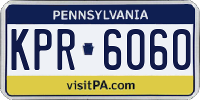 PA license plate KPR6060