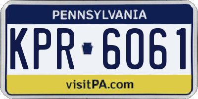 PA license plate KPR6061