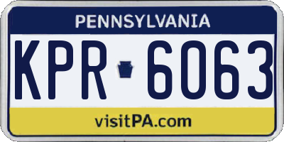 PA license plate KPR6063